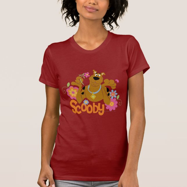 Scooby-Doo in Blume T-Shirt (Vorderseite)
