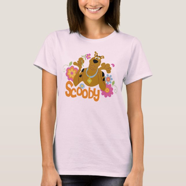 Scooby-Doo in Blume T-Shirt (Vorderseite)