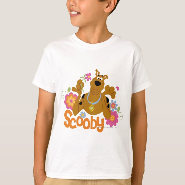 Scooby-Doo in Blume T-Shirt (Vorderseite)