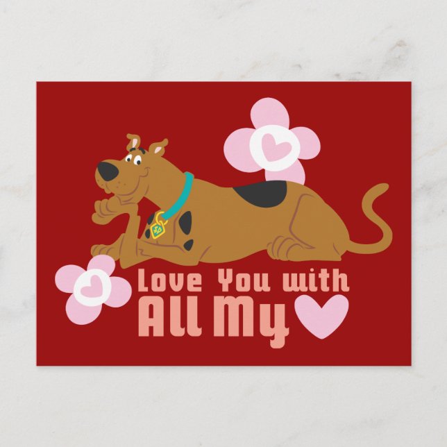 Scooby-Doo "Liebe dich mit meinem ganzen Herzen" Postkarte (Vorderseite)