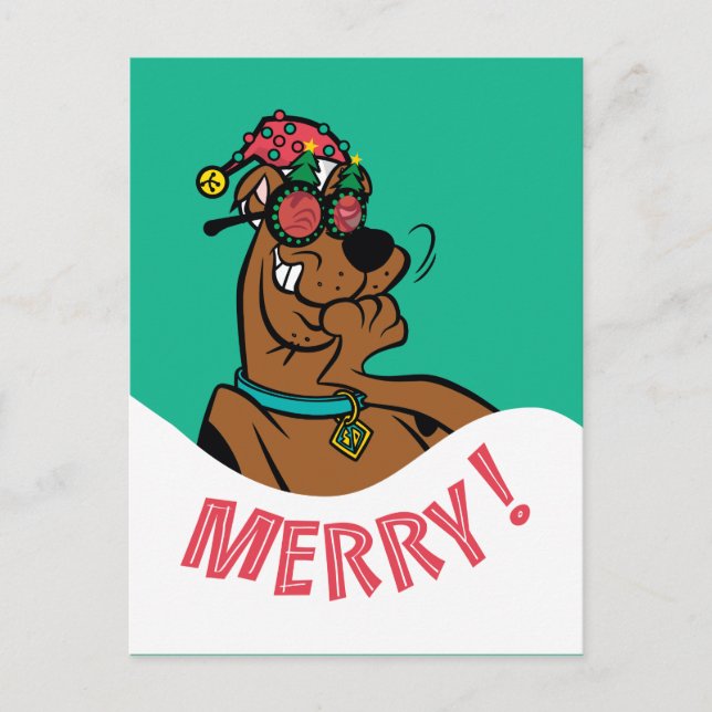 Scooby-Doo Merry Laughter Feiertagspostkarte (Vorderseite)