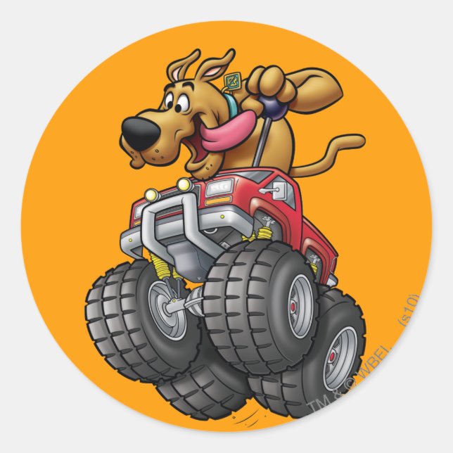 Scooby Doo Monster Truck Runder Aufkleber (Vorderseite)