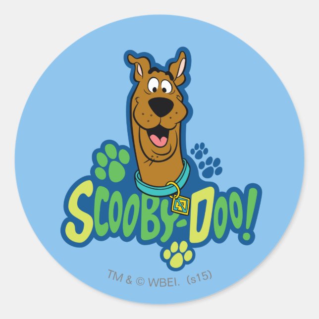 Scooby-Doo Paw Print Character Abzeichen Runder Aufkleber (Vorderseite)