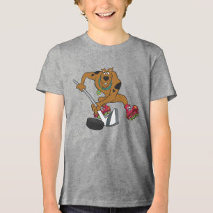 Scooby-Doo Playing Hockey Tri-Blend Shirt