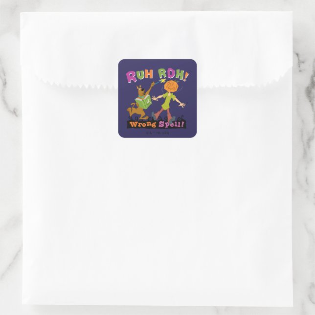 Scooby-Doo | Ruh Roh! Falscher Zauber! Quadratischer Aufkleber (Tasche)