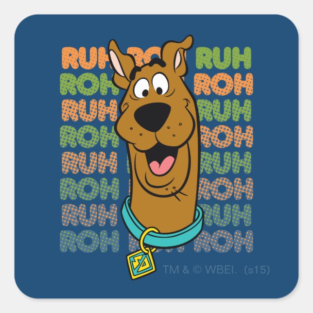 Scooby-Doo Ruh Roh Quadratischer Aufkleber (Vorderseite)