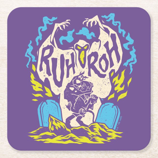 Scooby-Doo | Ruh Roh Scooby & Shaggy Rechteckiger Pappuntersetzer (Vorderseite)