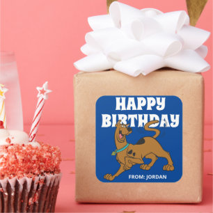 Scooby-Doo Schwanz Wag   Happy Birthday Quadratischer Aufkleber