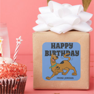Scooby-Doo Schwanz Wag Happy Birthday Quadratischer Aufkleber