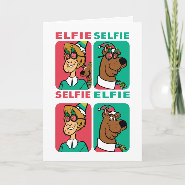 Scooby-Doo & Shaggy "Elfie Selfie" Feiertagskarte (Vorderseite)