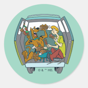 Scooby-Doo & Shaggy in der geheimnisvollen Maschin Runder Aufkleber