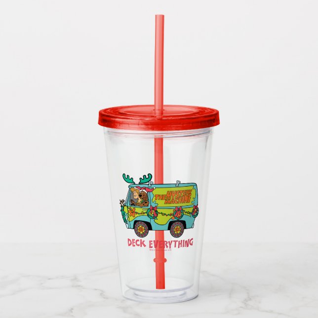 Scooby-Doo & Shaggy in der Holiday Mystery Machine Acryltrinkbecher (Vorderseite)