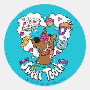Scooby-Doo "süßer Zahn " Runder Aufkleber