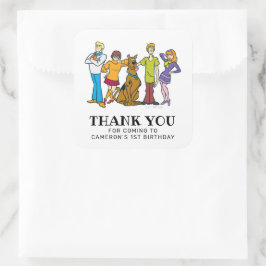 Scooby-Doo und die Gang zum Geburtstag Vielen Dank Quadratischer Aufkleber