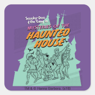 Scooby-Doo und die Gruppe "Spuk Haus " Quadratischer Aufkleber