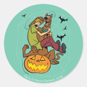 Scooby-Doo und Shaggy Halloween Fright Runder Aufkleber