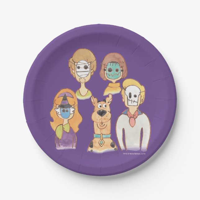 Scooby-Doo | Unsere Halloween-Masken Pappteller (Vorderseite)