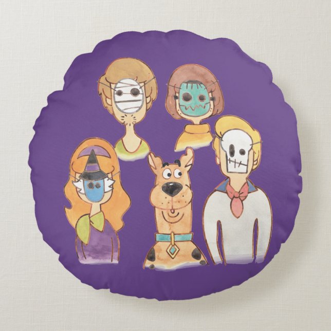 Scooby-Doo | Unsere Halloween-Masken Rundes Kissen (Vorderseite)