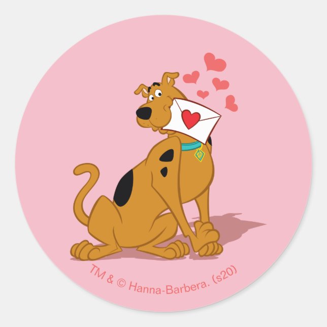 Scooby-Doo - Valentinumwicklung Runder Aufkleber (Vorderseite)