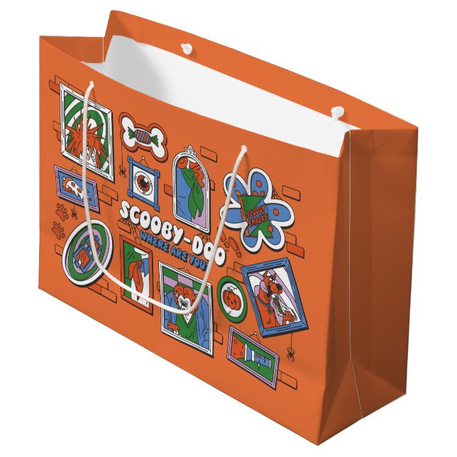 Scooby-Doo Wall of Halloween Picture Frames Große Geschenktüte (Vorderseite Schrägansicht)