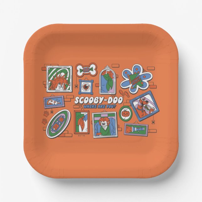Scooby-Doo Wall of Halloween Picture Frames Pappteller (Vorderseite)