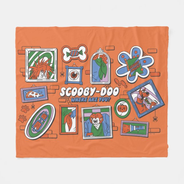 Scooby-Doo-Wand aus Halloween-Bilderrahmen Fleecedecke (Vorderseite (Horizontal))