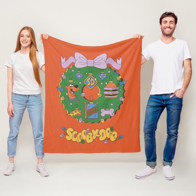 Scooby-Doo-Weihnachts-Snack-Kranz-Grafik Fleecedecke (Beispiel)