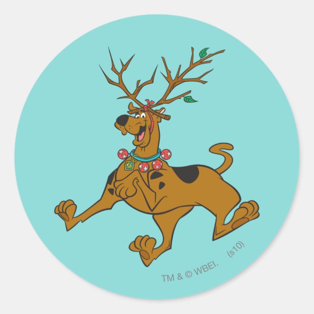 Scooby-Doo Weihnachtsfeiertag Antlers Runder Aufkleber (Vorderseite)
