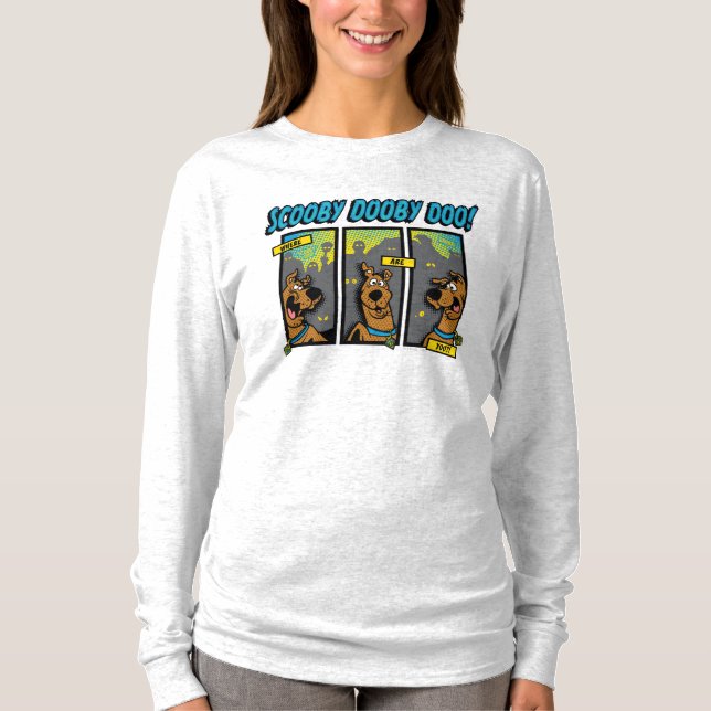 Scooby Doo Wo sind Sie Comic-Panels T-Shirt (Vorderseite)