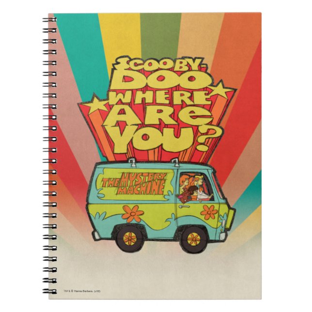 Scooby-Doo | "Wo sind Sie?" Retro Cartoon Van Notizblock (Vorderseite)