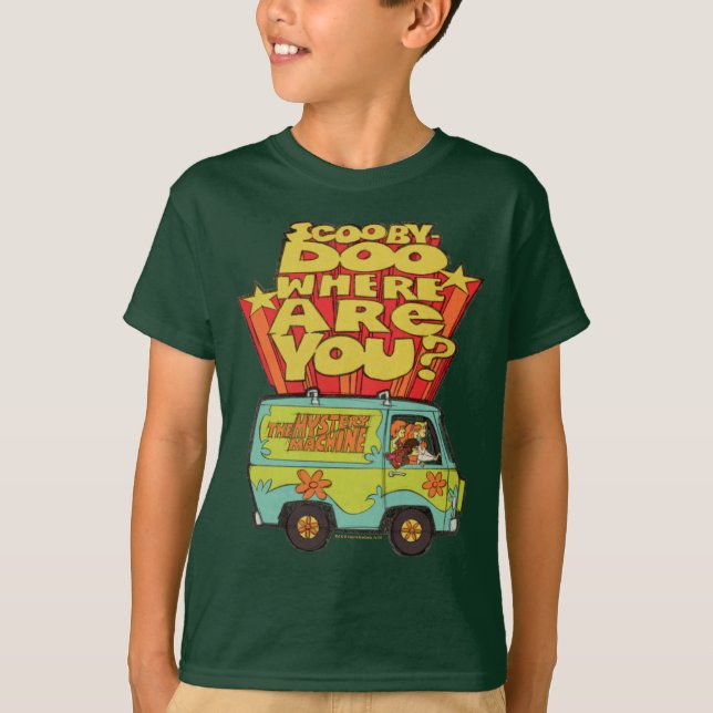 Scooby-Doo | "Wo sind Sie?" Retro Cartoon Van T-Shirt (Vorderseite)