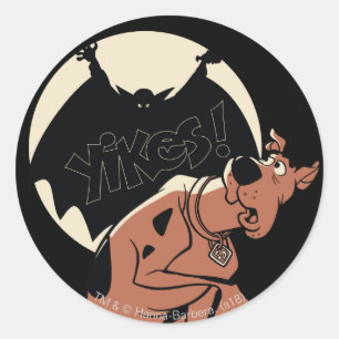 Scooby-Doo "Yikes!" Vampirs-Schatten Runder Aufkleber