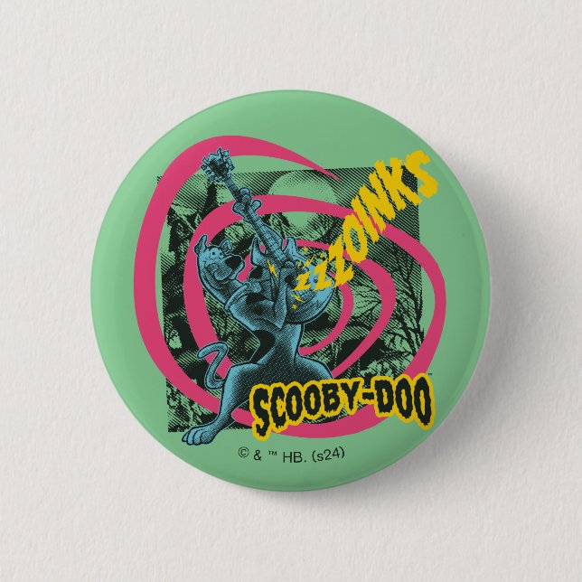 Scooby-Doo Zoinks Punk Guitar Graphic Button (Vorderseite)