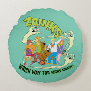 Scooby-Doo Zoinks Welcher Weg für mehr Süßigkeit Rundes Kissen