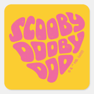 Scooby Dooby Doo Heart Quadratischer Aufkleber