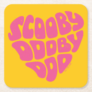 Scooby Dooby Doo Heart Rechteckiger Pappuntersetzer