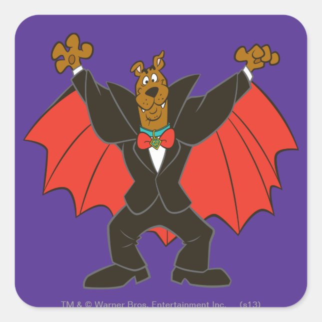 Scooby Dracula Quadratischer Aufkleber (Vorderseite)