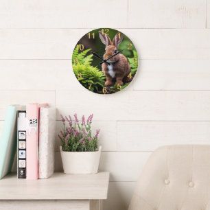 "Scooby the Zwarf Bunny: Ein kleiner Ball der Freu Große Wanduhr