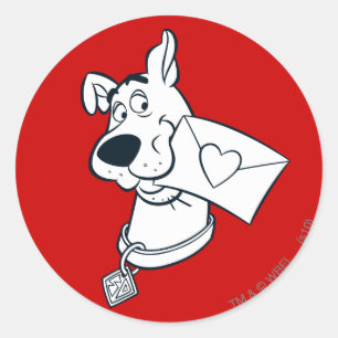 Scooby Valentinstag Runder Aufkleber