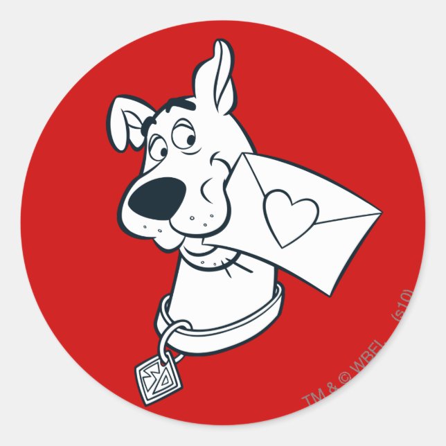 Scooby Valentinstag Runder Aufkleber (Vorderseite)