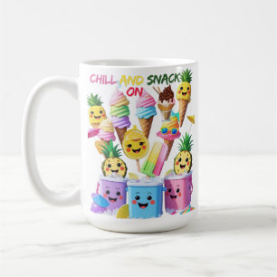 Scoop, Sip, Smile – Sommer-T-Shirt mit Süßigkeiten Kaffeetasse