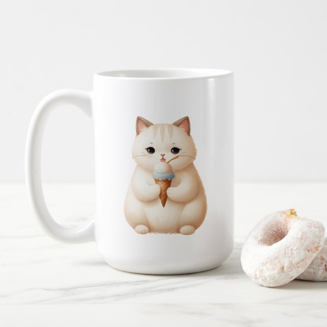 Scoop & Snuggles Ice Cream Cone Kitten Kaffeetasse (Mit Donut)