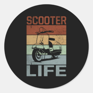 Scoot Life Scooter Moped Runder Aufkleber