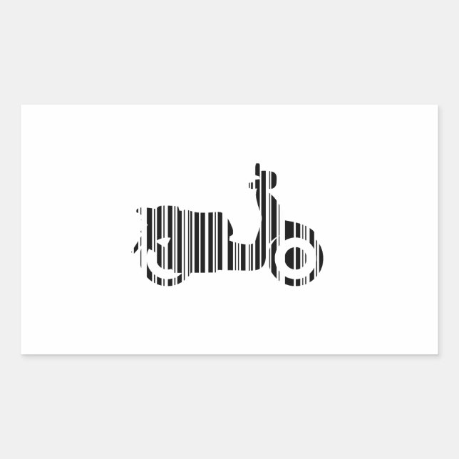 SCOOTER BAR CODE Motorrad Barcode Design Rechteckiger Aufkleber (Vorderseite)