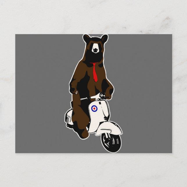 Scooter Bear Postkarte (Vorderseite)
