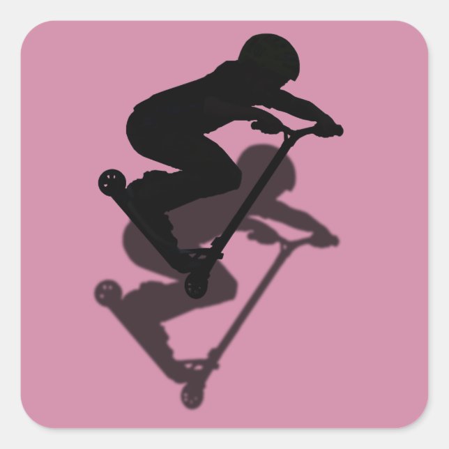 Scooter Boy - Stunt Scooter 5 Quadratischer Aufkleber (Vorderseite)
