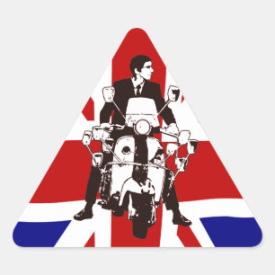 Scooter Fahrer UJ 2 mod Dreiecksaufkleber Dreieckiger Aufkleber