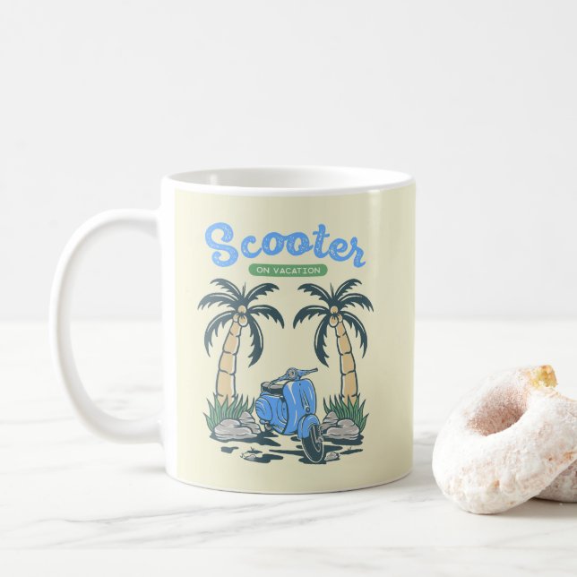 Scooter für Urlaub Kaffeetasse (Mit Donut)