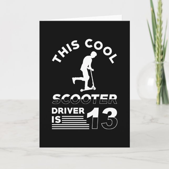 Scooter Geburtstag 13 Jahre alt Karte (Vorderseite)