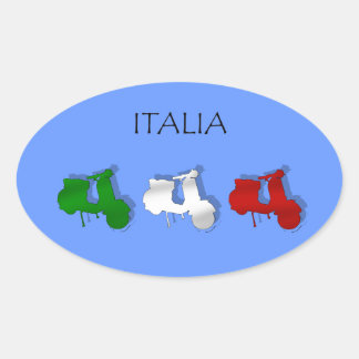Scooter Italia Scooter Italia Logo-Fahne Ovaler Aufkleber